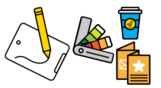 Another image showing graphic design tools and cards